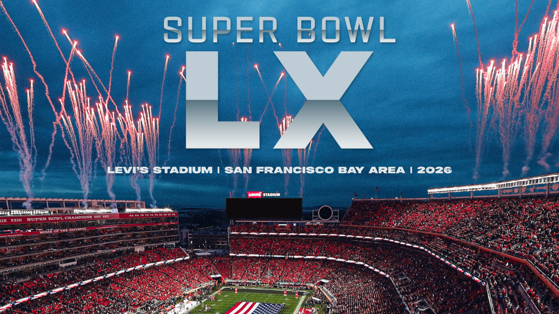 Super Bowl LX announcement banner