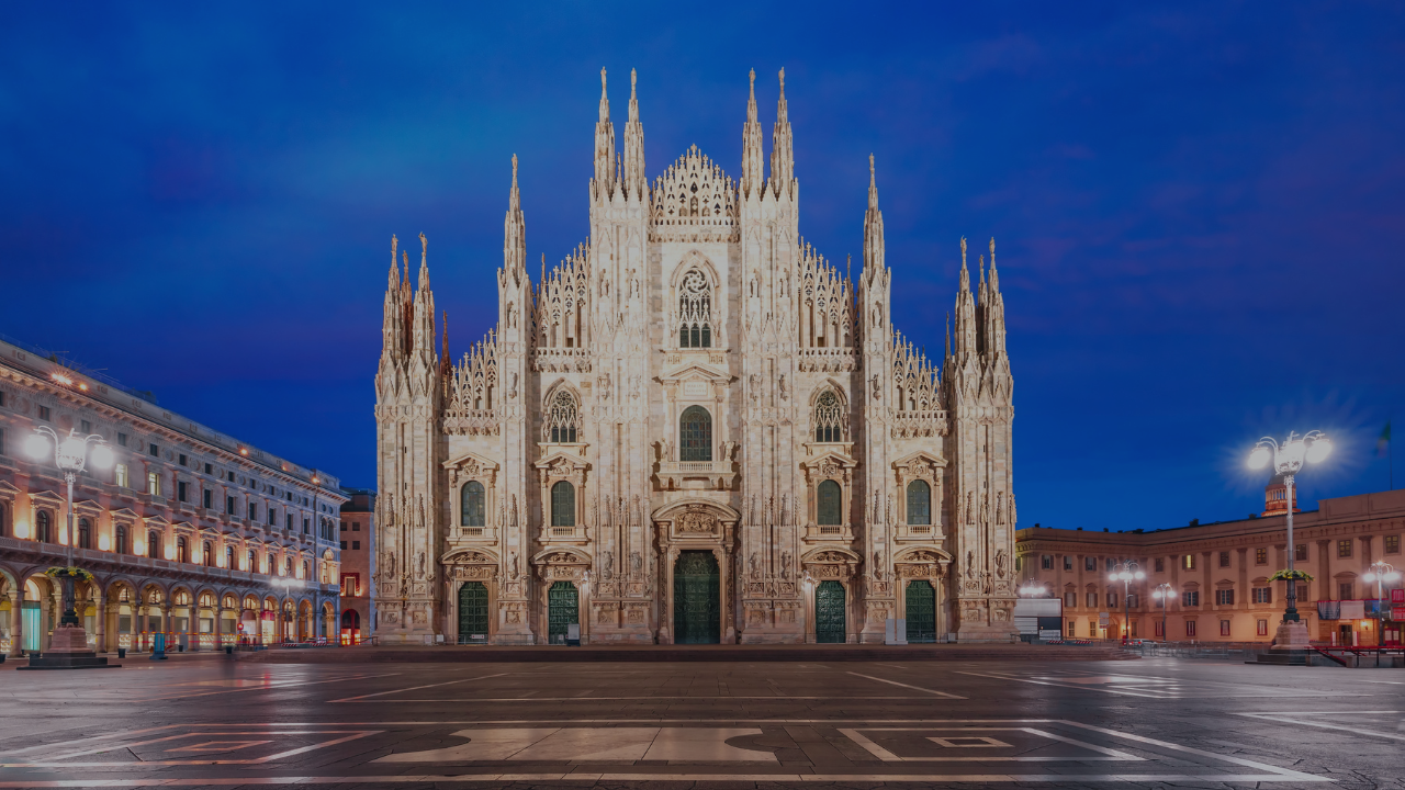 Milan Duomo cathedral at night during Winter Olympics 2026