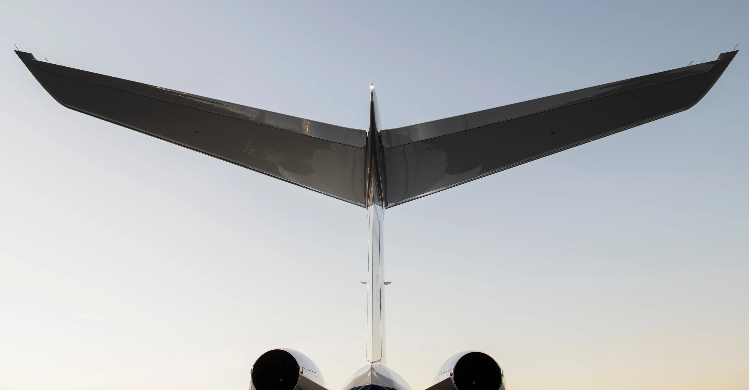 Private jet in flight